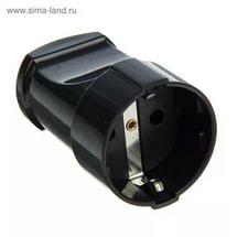 Штепсельное гнездо с/з, черное 16А 250В UNIVersal А1020