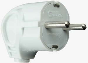 Вилка угловая  с/з, белая Makel 16 А