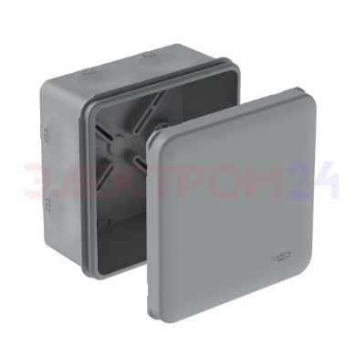 MULTIBOX Коробка распред. 85х85х42 IP66 с 8 мембранными вводами D25 под пистолет СЕРАЯ MULTIBOX Коробка распред. 85х85х42 IP66 с 8 мембранными вводами D25 под пистолет СЕРАЯ
