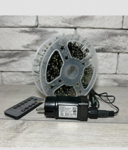 Гирлянда  Роса мишура "Хвойная лапа"  30 м. Теплый белый .Пульт Д/У - 8 режимов.