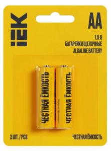 Батарейка щелочная Alkaline LR06/AA (2шт/блистер) IEK