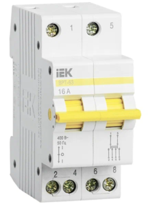 Выключатель-разъединитель трехпозиционный ВРТ-63 2P 16А IEK