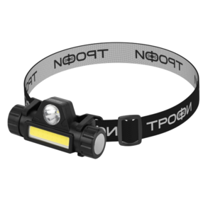 Фонарь налобный светодиодный Трофи GA-101 аккумуляторный 3 Вт COB + 3 Вт LED 2 режима магнит