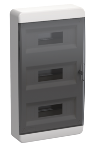 TEKFOR Корпус пластиковый ЩРН-П-36 IP41 черная прозрачная дверь IEK