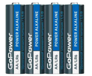 Батарейка GoPower LR6 AA BOX20 Shrink 4 Alkaline 1.5 V