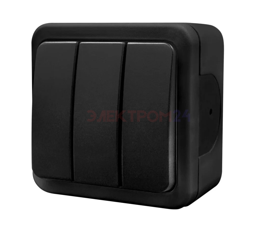 Выключатель 3-Клавишный, О/У ,10А, IP20 MULTIMA Черный NE-AD Выключатель 3-Клавишный, О/У ,10А, IP20 MULTIMA Черный NE-AD