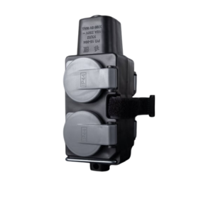 Розетка четырехместная переносная двухсторонняя ,крышка серая IP44 (РП 16-004) Розетка четырехместная переносная двухсторонняя ,крышка серая IP44 (РП 16-004)