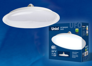 LED-U270-60W/6500K/E27/FR PLU01WH Лампа светодиодная. Форма «UFO», матовая.