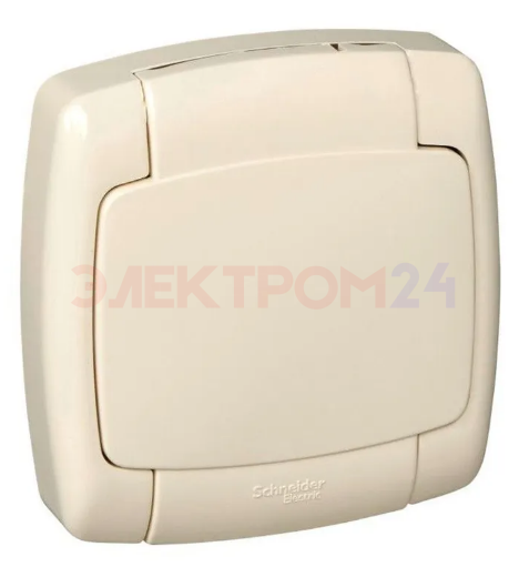 Евророзетка Wessen Рондо скрышкой в сборе накладная , защитные шторки Крем Евророзетка Wessen Рондо скрышкой в сборе накладная , защитные шторки Крем