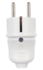 Вилка штепсельная В16-005 с заземлением IP20, 16А, 250В, прямая  белая 
