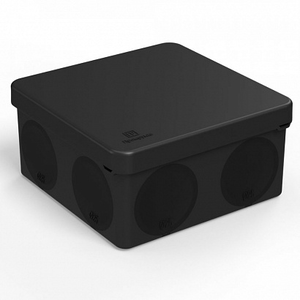 Коробка распределительная для прямого монтажа двухкомпонентная безгалогенная (HF) черная 80х80х40 Пр