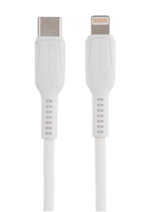 Кабель зарядный GoPower GP21TL  3.0A   Type-C (m) - Lightning (m) силикон белый 1м.