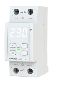 Реле напряжения с разрывом фазы и нуля Welrok LN-63