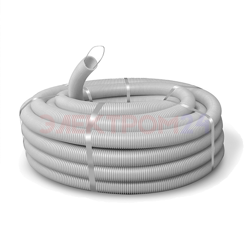 Труба ПВХ гибкая гофр. д.20мм, лёгкая с протяжкой, 50м, цвет серый Труба ПВХ гибкая гофр. д.20мм, лёгкая с протяжкой, 50м, цвет серый