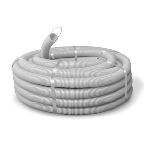 Труба ПВХ гибкая гофр. д.20мм, лёгкая с протяжкой, 50м, цвет серый Труба ПВХ гибкая гофр. д.20мм, лёгкая с протяжкой, 50м, цвет серый