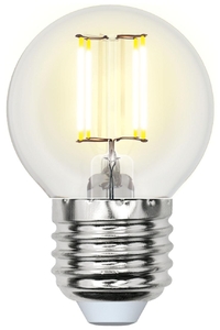 LED-G45-6W/WW/E27/CL PLS02WH Лампа светодиодная. Форма "шар", Sky.  Uniel.