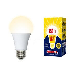 LED-A60-16W/WW/E27/FR/NR Лампа светодиодная. Форма "A", матовая. Серия Norma 3000K