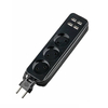 S-CT3-1,8U BLACK Удлинитель серии Travel, шнур 1,8м., 3 гнездa, 10A, б/з, 4USB(3,1A). Черный.Uniel