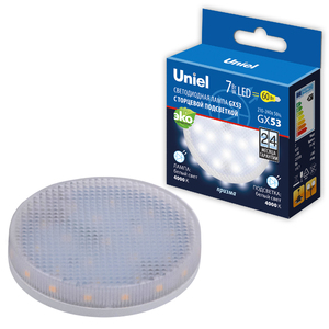 LED-GX53-7W/4000K+4000K/GX53/PR PLB02WH Лампа светодиодная, 4000К+4000К ТМ Uniel