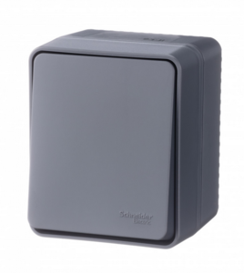 ATLASDESIGN PROFI IP54 О/У 1-клавишный ПЕРЕКЛЮЧАТЕЛЬ, сх.6, 10АХ, АНТРАЦИТ