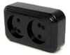 Розетка 2-ая О/У  без заземления черная (RA 16-237-Ч)