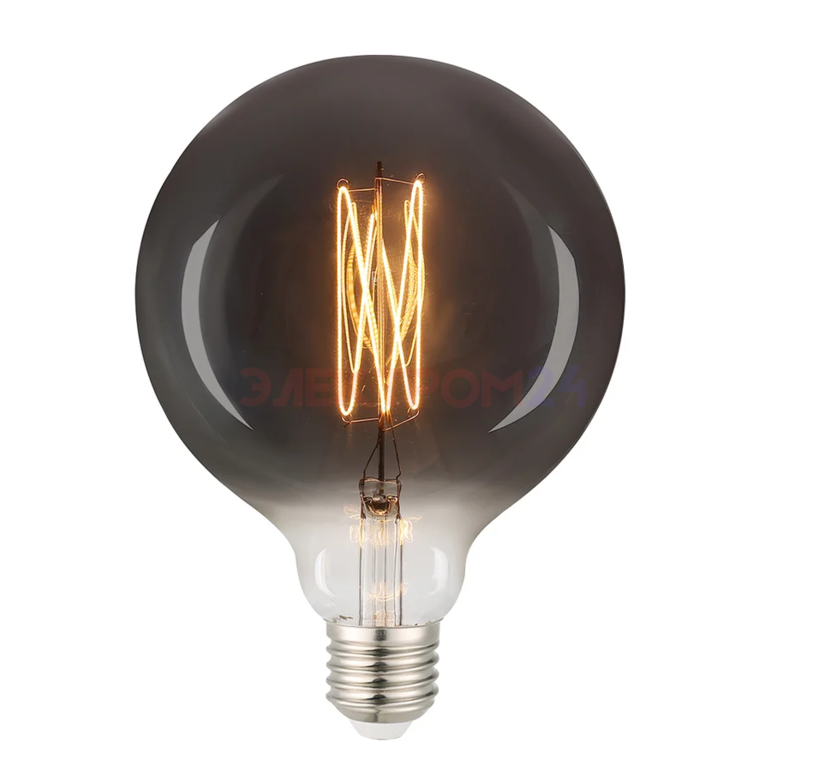 Лампа светодиодная General Филамент Винтаж GLDEN-G125DSS-6-230-E27-1800, теплый белый, серая Лампа светодиодная General Филамент Винтаж GLDEN-G125DSS-6-230-E27-1800, теплый белый, серая