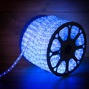 Дюралайт LED, постоянное свечение (2W) - синий, 24 LED/м, Ø10мм, Neon-Night