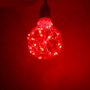 Лампа с/д нить G95 Е27 красный