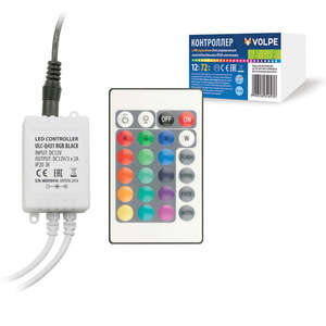 ULC-Q431 RGB BLACK Контроллер для управления св/д RGB лентами 12V, с пультом ДУ ИК. ТМ Volpе