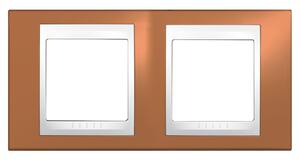 Рамка оранжевая/белая, 2-местная, UNICA Хамелеон, MGU6.004.869