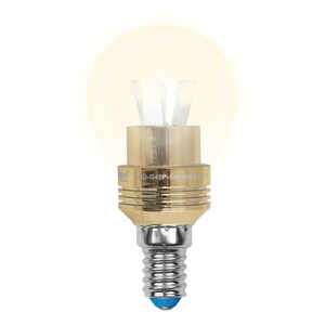 LED-G45P-5W/WW/E14/FR ALC02GD Лампа светодиодная. Форма "шар", Цвет корпуса золотой.