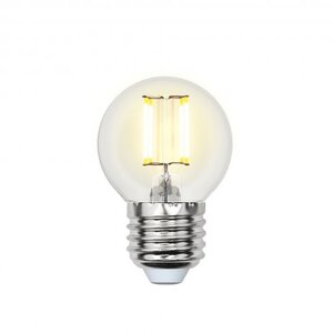 LED-G45-6W/NW/E27/CL PLS02WH Лампа светодиодная. Форма "шар", прозрачная. Sky. 4000K Uniel