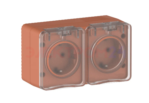 ATLASDESIGN PROFI IP54 О/У РОЗЕТКА двойная с заземлением со шторками, 16А, ТЕРРАКОТОВЫЙ ATLASDESIGN PROFI IP54 О/У РОЗЕТКА двойная с заземлением со шторками, 16А, ТЕРРАКОТОВЫЙ