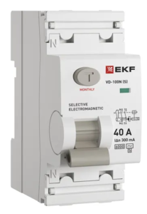 Выключатель дифференциального тока ВД-100N (S) 2P 40А 300мА тип AC эл-мех 6кА PROXIMA EKF Выключатель дифференциального тока ВД-100N (S) 2P 40А 300мА тип AC эл-мех 6кА PROXIMA EKF