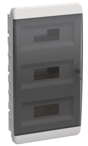 TEKFOR Корпус пластиковый ЩРВ-П-36 IP41 черная прозрачная дверь IEK