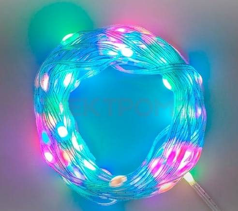 Умная гирлянда Роса с крупными каплями 10м 100 LED RGB мягкий прозрачный провод IP20 USB NEON-NIGHT Умная гирлянда Роса с крупными каплями 10м 100 LED RGB мягкий прозрачный провод IP20 USB NEON-NIGHT