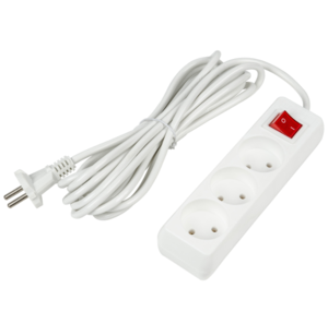 S-CU3-5B WHITE Удлинитель серии Ultra. шнур 5м.. 3 гнезда. 10A. б-з. Белый. TM Uniel