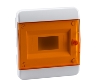 Корпус пластиковый оранжевое стекло с замком OptiBox P-BVO-2-08-IP40
