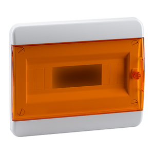 Корпус пластиковый оранжевое стекло с замком OptiBox P-BVO-2-08-IP40