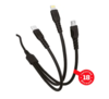 Кабель зарядный GoPower GP05-3-1 2.4A   USB(m) - Type-C/Lightning/microUSB черный 1м.