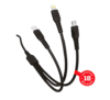 Кабель зарядный GoPower GP05-3-1 2.4A   USB(m) - Type-C/Lightning/microUSB черный 1м.