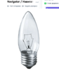 Лампа ЛОН свеча прозрачная NI-B-60-230-E27-CL Navigator