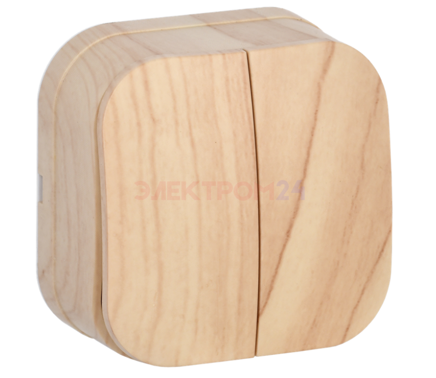 GLORY Выключатель 2-клавишный для открытой установки 10А ВС20-2-0-ХС сосна IEK GLORY Выключатель 2-клавишный для открытой установки 10А ВС20-2-0-ХС сосна IEK