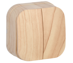 GLORY Выключатель 2-клавишный для открытой установки 10А ВС20-2-0-ХС сосна IEK