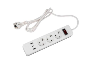 Сетевой фильтр Standard. шнур 3м Пвс 3х0.75. 4 гнезда. с-з. 2USB+1TYPE C. 10A. 2500Вт. Белый-серый