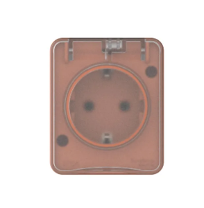 ATLASDESIGN PROFI IP54 О/У РОЗЕТКА с заземлением со шторками, 16А, ТЕРРАКОТОВЫЙ