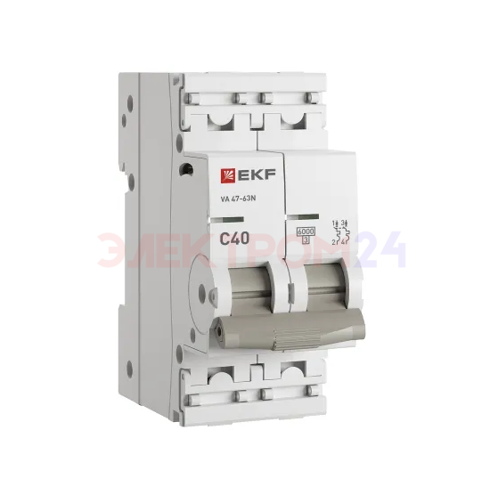 Автоматический выключатель 2P 40А (C) 6кА ВА 47-63N EKF PROxima Автоматический выключатель 2P 40А (C) 6кА ВА 47-63N EKF PROxima