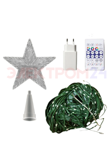 Умная гирлянда "Конский хвост " со звездой 2 метра RGB Умная гирлянда "Конский хвост " со звездой 2 метра RGB