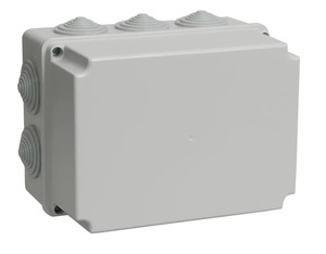 Коробка распаячная КМ41246 для открытой проводки 190х140х120мм IP55 (RAL 7035, 10 гермовводов) IEK