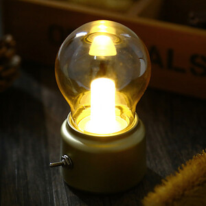 Светильник ночник "Лампочка" USB (золотой)